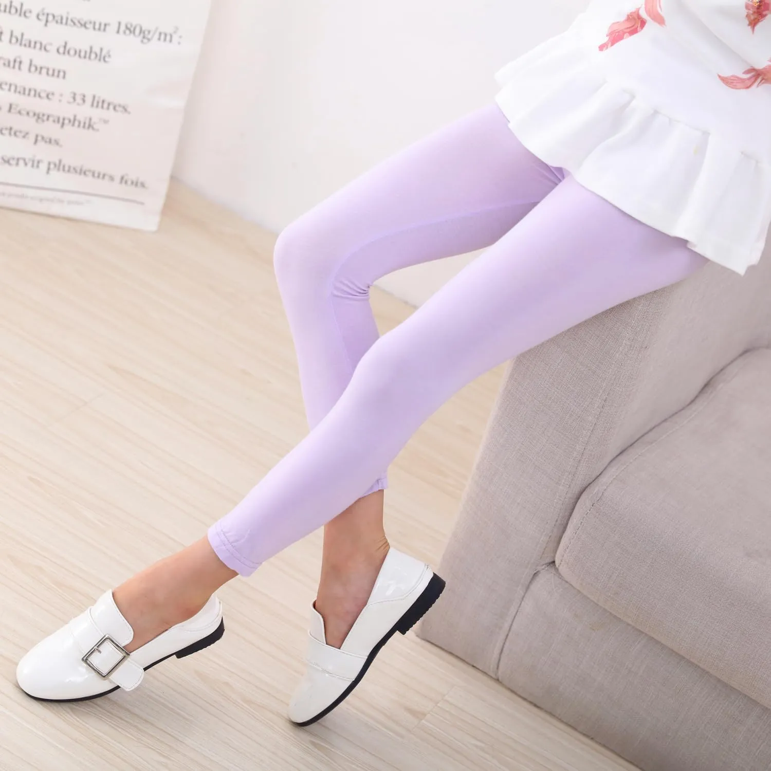 Little Girls Black Leggings Basic Toddler Girl Pants Soft Comfortable Baby Girls Leggings Pack of 5