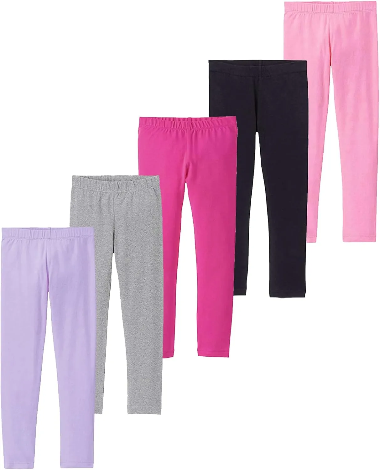 Little Girls Black Leggings Basic Toddler Girl Pants Soft Comfortable Baby Girls Leggings Pack of 5
