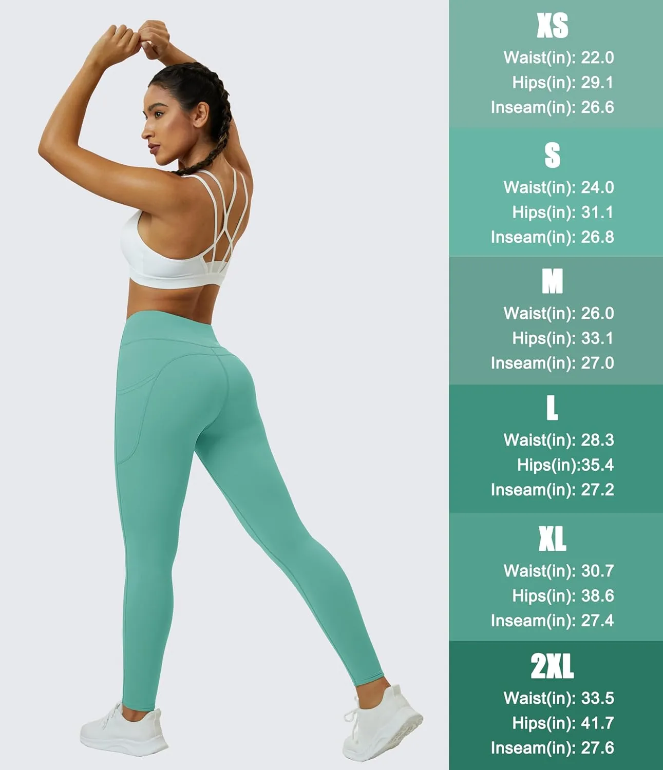 MAGCOMSEN Women's Yoga Leggings V Waist Gym Workout Athletic Leggings with Pockets Stretch Soft Leggings Spring Autumn