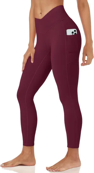 MAGCOMSEN Women's Yoga Leggings V Waist Gym Workout Athletic Leggings with Pockets Stretch Soft Leggings Spring Autumn