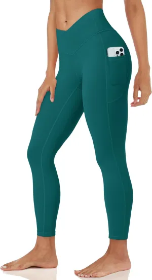 MAGCOMSEN Women's Yoga Leggings V Waist Gym Workout Athletic Leggings with Pockets Stretch Soft Leggings Spring Autumn