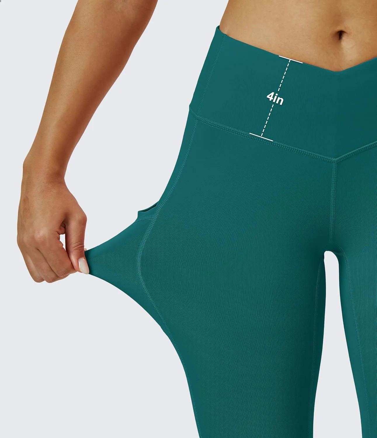 MAGCOMSEN Women's Yoga Leggings V Waist Gym Workout Athletic Leggings with Pockets Stretch Soft Leggings Spring Autumn