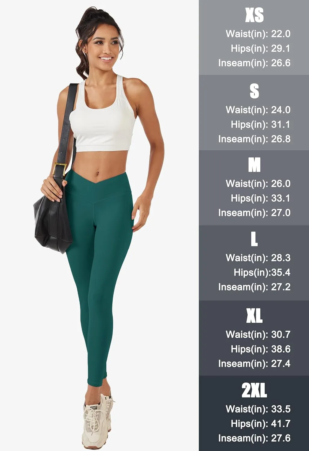 MAGCOMSEN Women's Yoga Leggings V Waist Gym Workout Athletic Leggings with Pockets Stretch Soft Leggings Spring Autumn