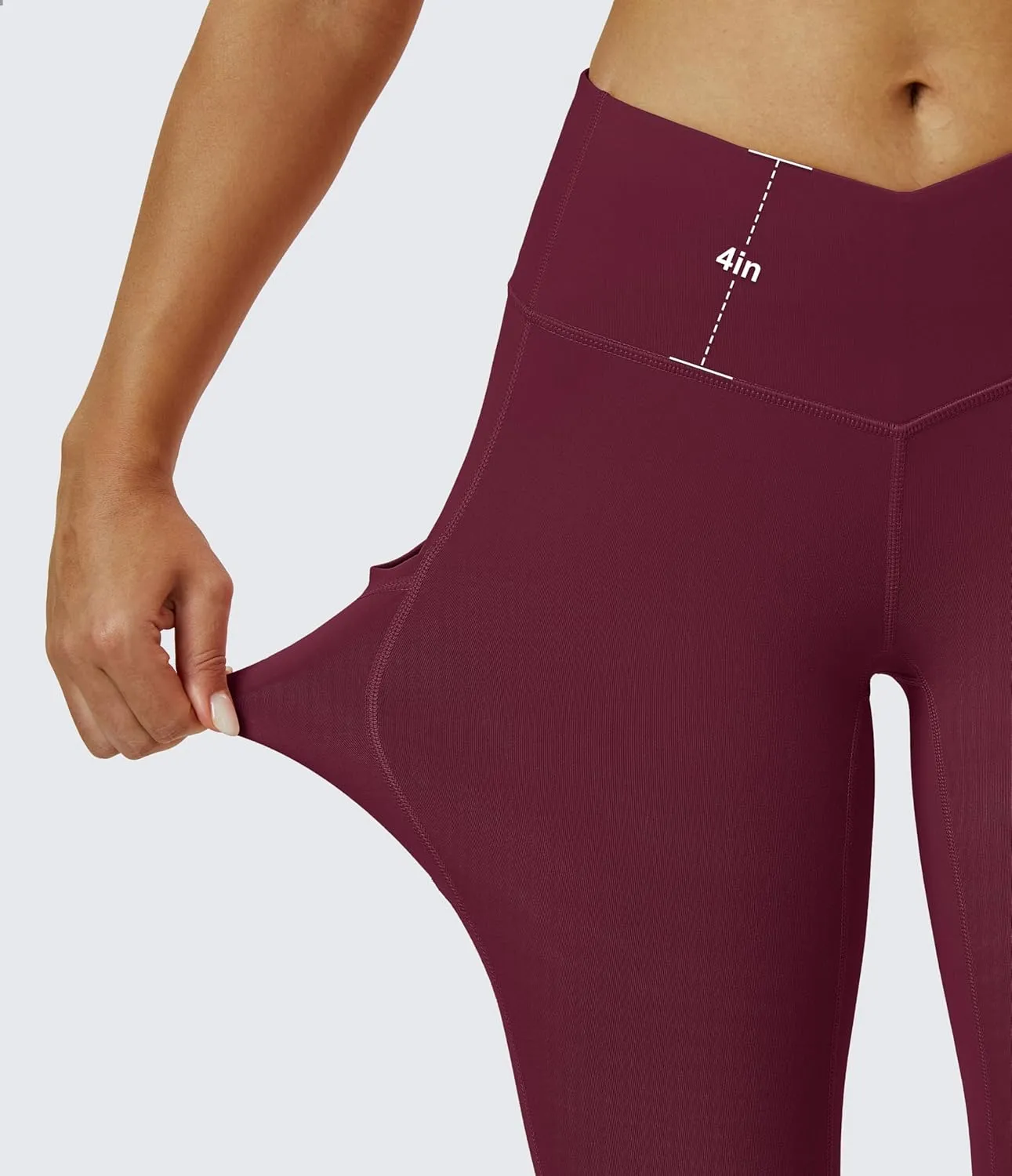 MAGCOMSEN Women's Yoga Leggings V Waist Gym Workout Athletic Leggings with Pockets Stretch Soft Leggings Spring Autumn