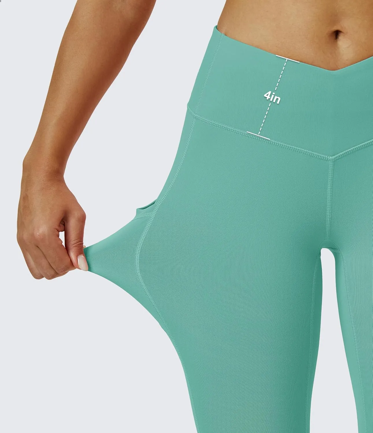 MAGCOMSEN Women's Yoga Leggings V Waist Gym Workout Athletic Leggings with Pockets Stretch Soft Leggings Spring Autumn