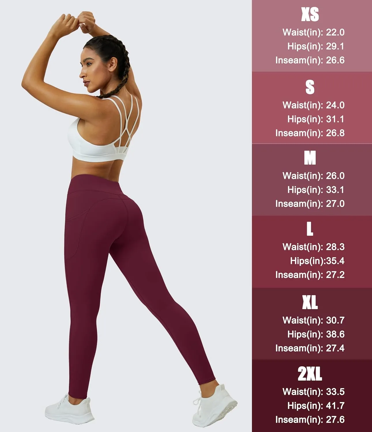 MAGCOMSEN Women's Yoga Leggings V Waist Gym Workout Athletic Leggings with Pockets Stretch Soft Leggings Spring Autumn