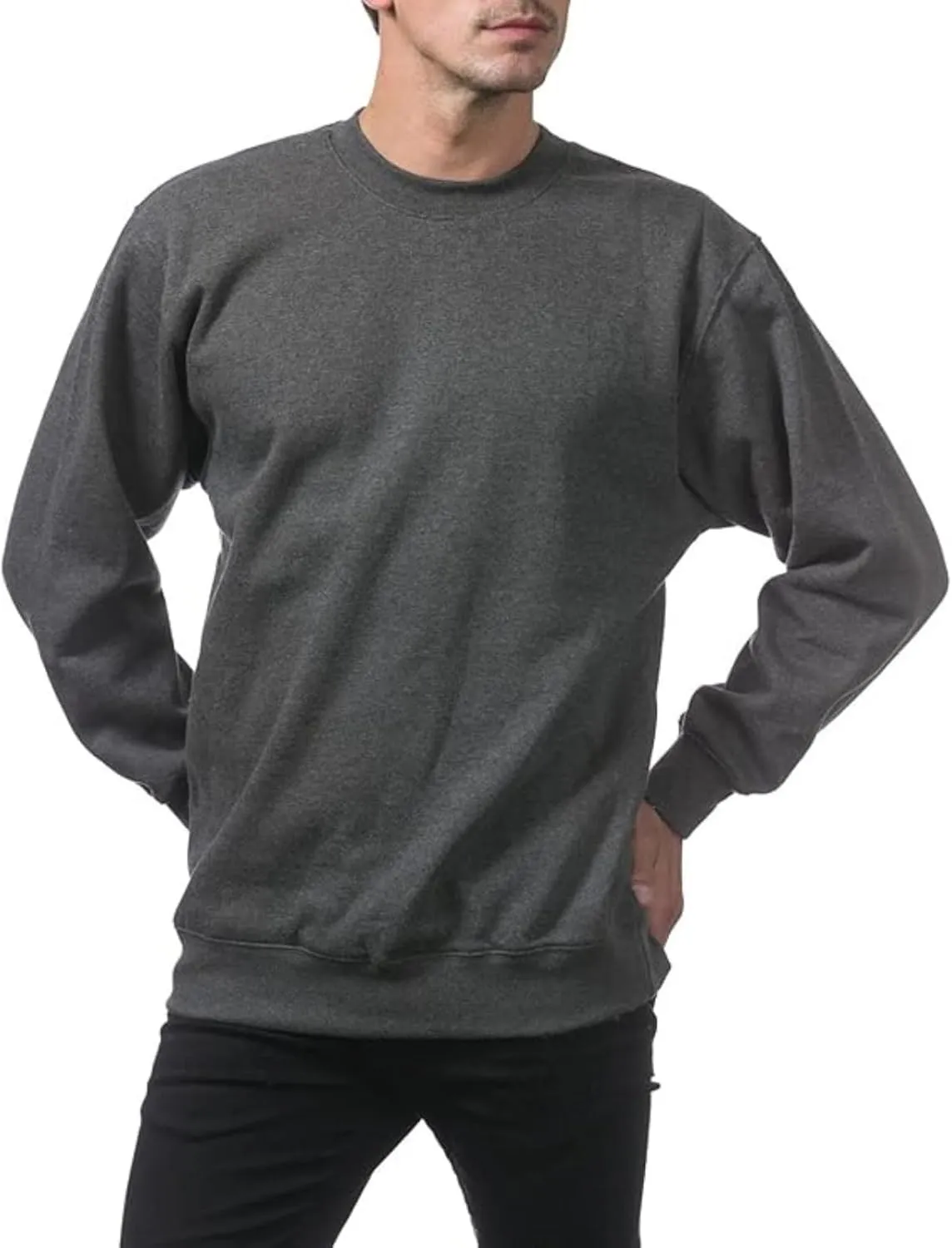 Men's Crewneck Sweatshirt Plain Sweatshirts Athletic Workout Sweat Shirts Soft Long Sleeve Pullover Shirt