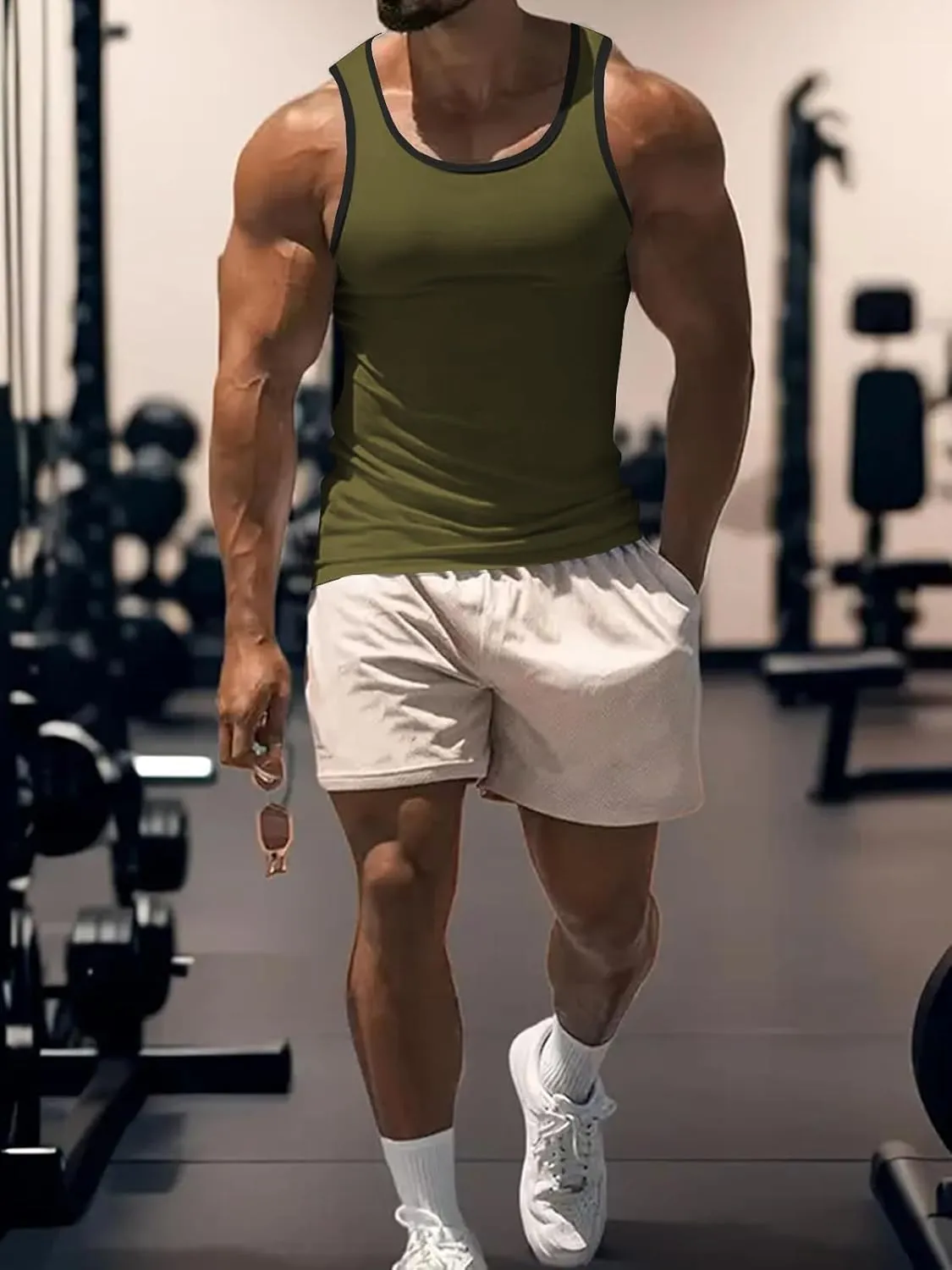 Men's Gym Workout Tank Tops - Soft Lightweight Sleeveless Muscle Shirts for Beach & Athletic Wear