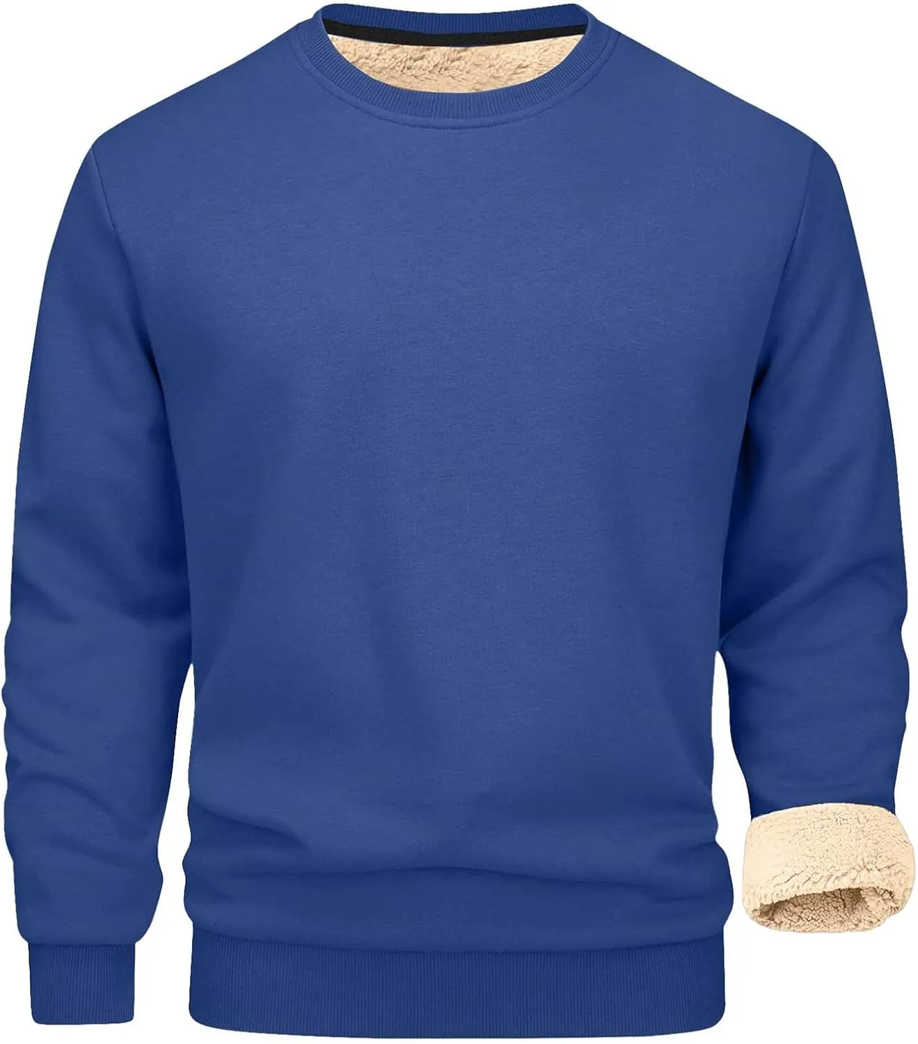 Men's Spring Autumn Winter Round Neck Sweater Simple Style Tops Trendy Loose Plus Velvet Oversized Distressed Sweatshirt