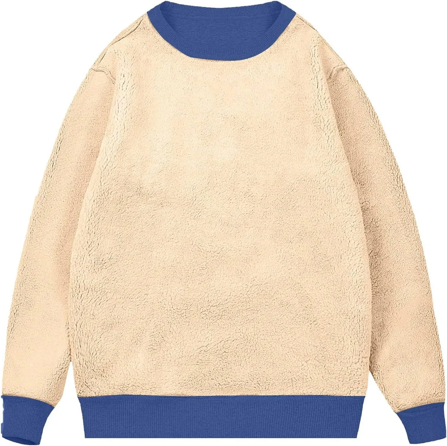 Men's Spring Autumn Winter Round Neck Sweater Simple Style Tops Trendy Loose Plus Velvet Oversized Distressed Sweatshirt