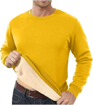Men's Spring Autumn Winter Round Neck Sweater Simple Style Tops Trendy Loose Plus Velvet Oversized Distressed Sweatshirt