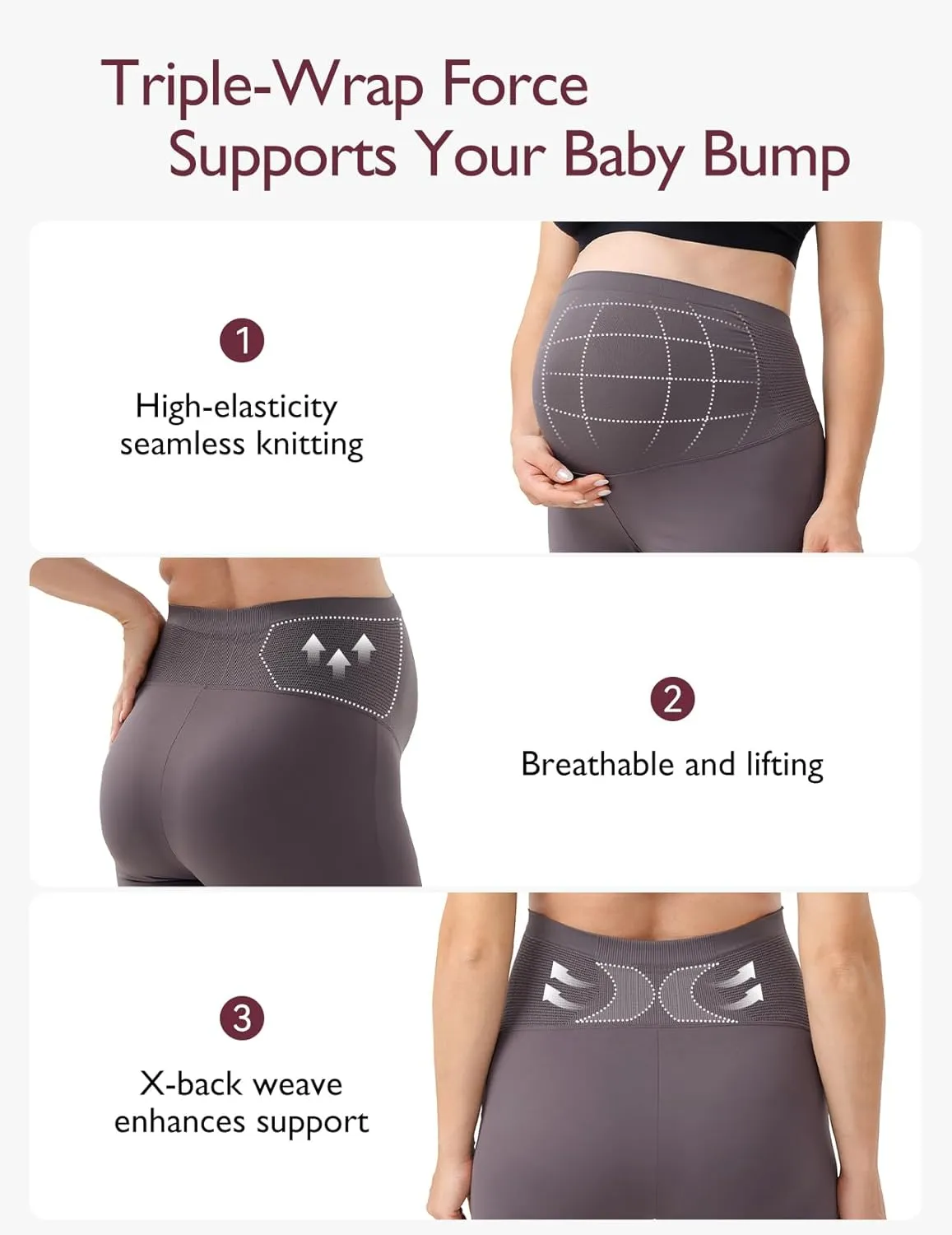 Momcozy Maternity Yoga Pants, Maternity Flare Leggings Over The Belly, Pregnancy Leggings Buttery Soft Triple Wrap Force