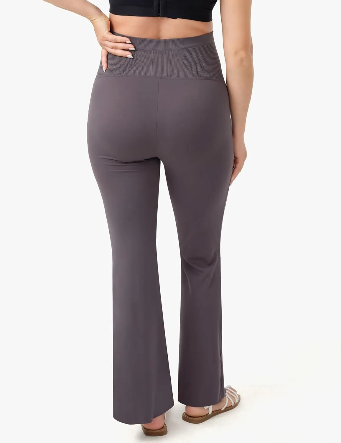 Momcozy Maternity Yoga Pants, Maternity Flare Leggings Over The Belly, Pregnancy Leggings Buttery Soft Triple Wrap Force