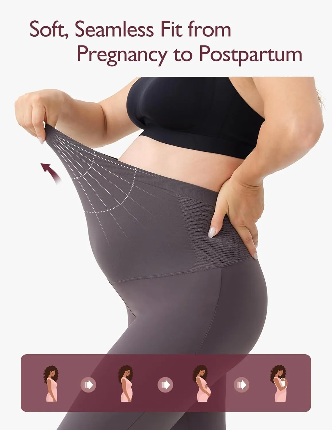 Momcozy Maternity Yoga Pants, Maternity Flare Leggings Over The Belly, Pregnancy Leggings Buttery Soft Triple Wrap Force