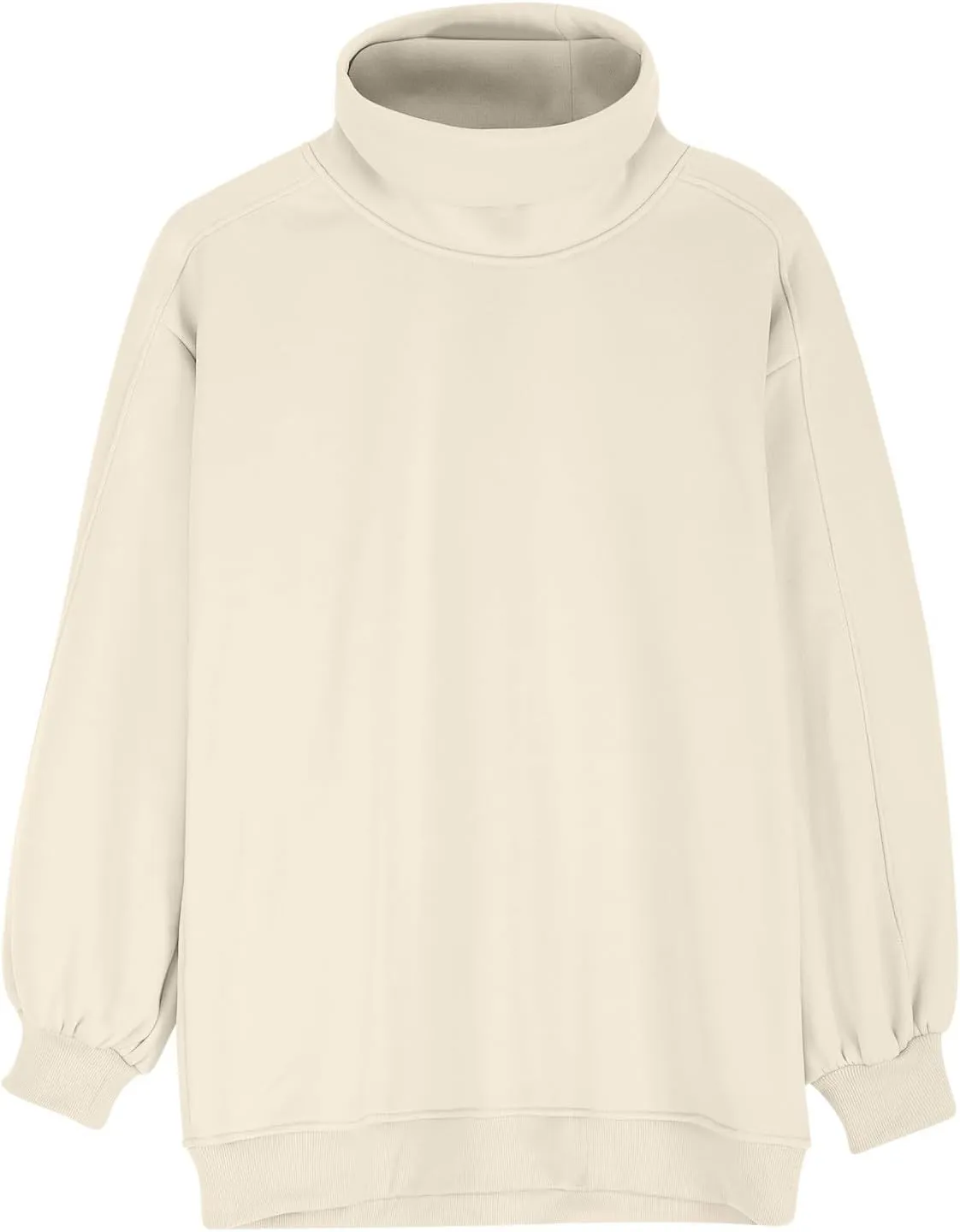 Mzkdieey Women's Oversized Turtleneck Sweatshirt Drop Shoulder Long Sleeve Lose Fit Hoodies Fall Trendy Pullover Tunic Top