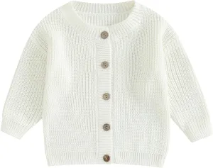 Newborn Baby Girl Boy Cute Long Sleeve Button Up Cardigan Toddler Knit Sweater Infant Fall Winter Clothes