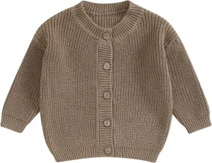 Newborn Baby Girl Boy Cute Long Sleeve Button Up Cardigan Toddler Knit Sweater Infant Fall Winter Clothes