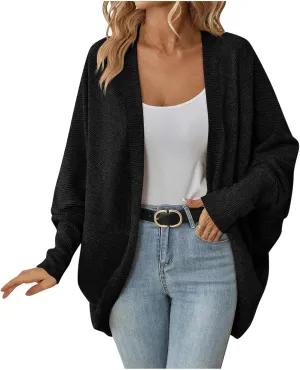 Oversized Cardigans for Women Batwing Cable Knitted Slouchy Oversized Wrap Cardigan Sweater Daily Wear