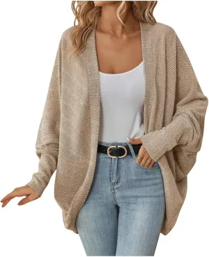 Oversized Cardigans for Women Batwing Cable Knitted Slouchy Oversized Wrap Cardigan Sweater Daily Wear
