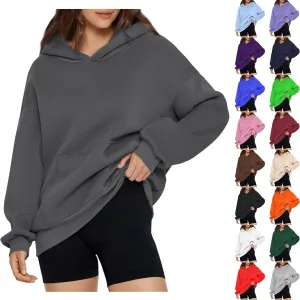 Oversized Essentials Hoodies for Women Loose Fit Fleece Sweatshirts with Pockets Long Sleeve Hooded Pullover