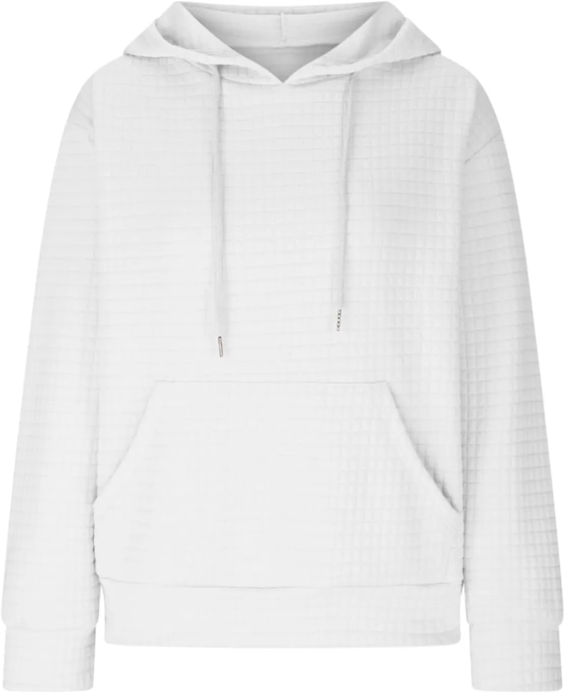 Oversized Hoodies for Women Athleisure Quilted Drawstring Crewneck Sweatshirts Fall Knit Pullover Sweaters with Pocket