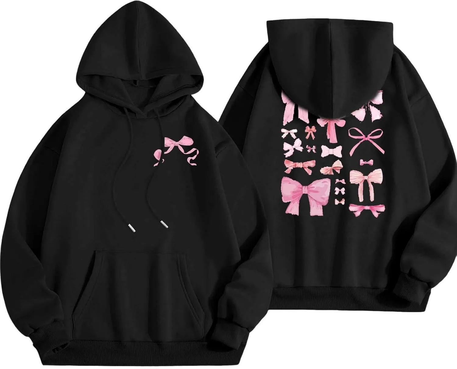 Oversized Hoodies for Women Plus Size Fall Long Sleeve Casual Print Preppy Hoodie Y2k Sweatshirts Teen Girls Clothes