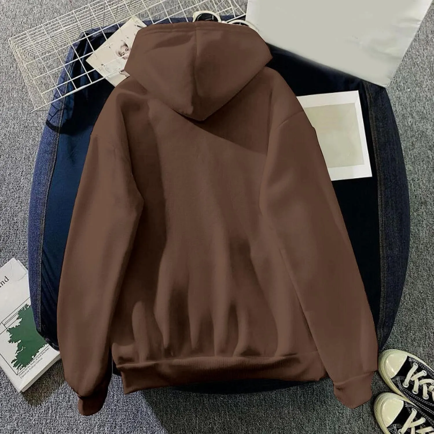 Oversized Sweatshirt For Womens Graphic Butterfly Print Fall Casual Hoodie Drawstring Sweatshirt Pullover With Pockets