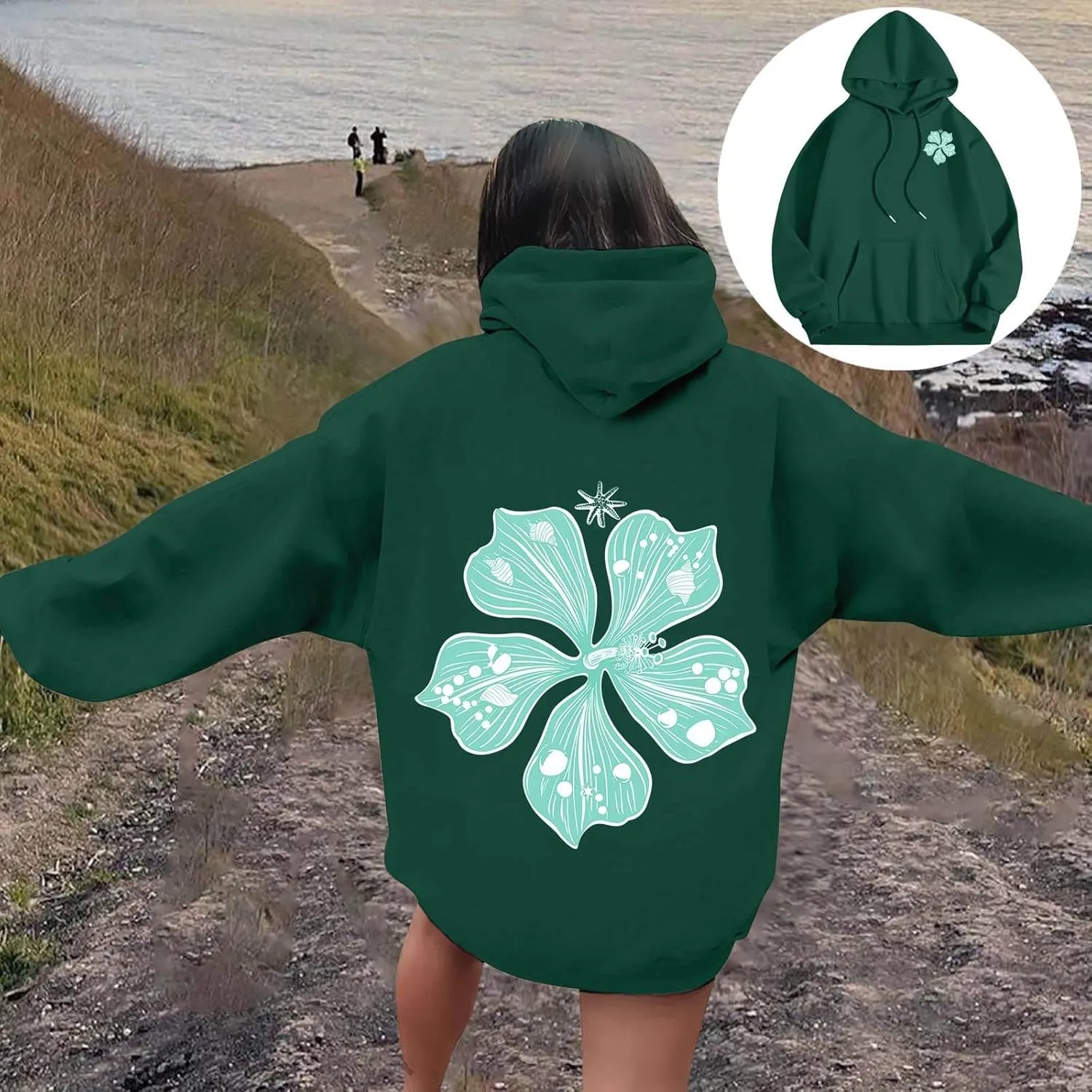 Pink Puff Hoodie Graphic Hoodies For Teen Girls Cute Sweatshirt Oversized Pullover Long Sleeve Preppy Tops