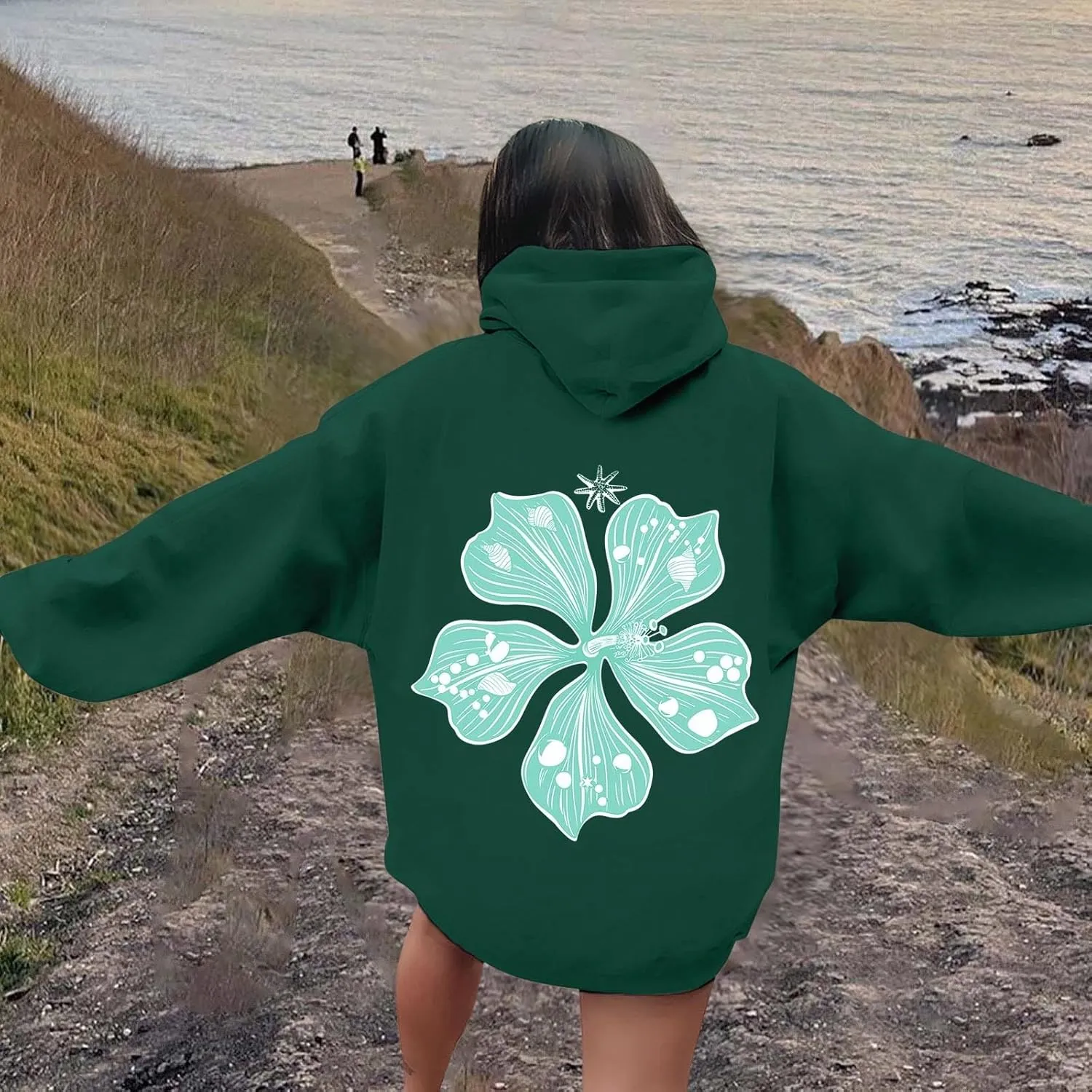 Pink Puff Hoodie Graphic Hoodies For Teen Girls Cute Sweatshirt Oversized Pullover Long Sleeve Preppy Tops