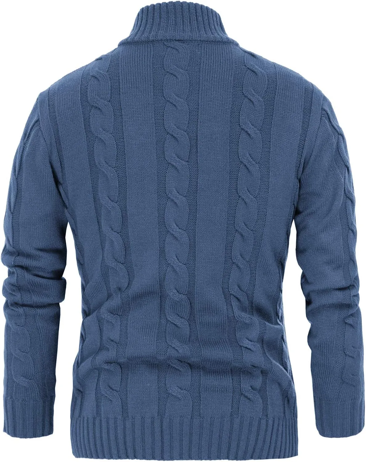 PJ PAUL JONES Men's Cardigan Sweaters Stand Collar Cable Knit Button Sweater