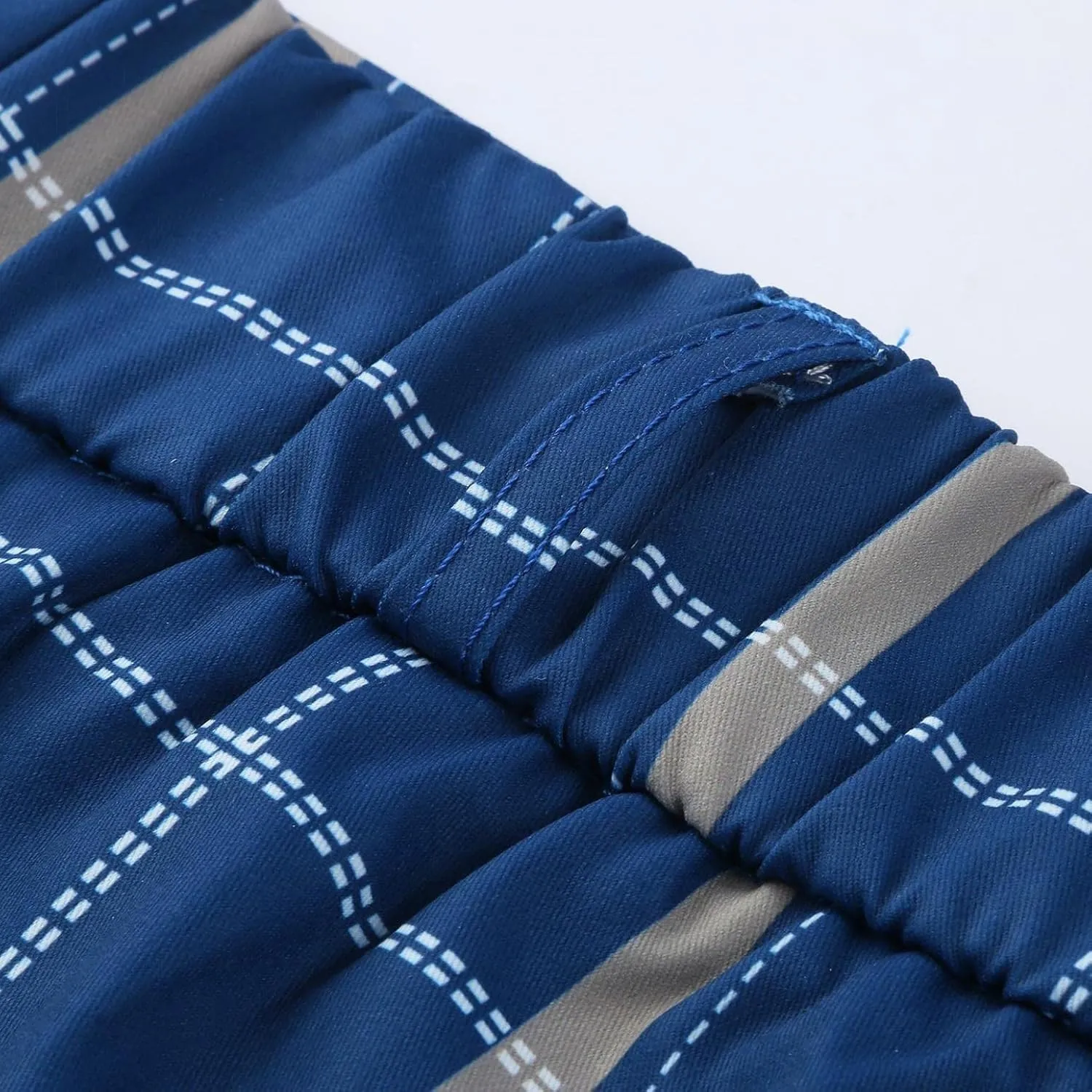 Plaid Dress Pants for Men Skinny Expandable Waist Slim Fit Chinos Grid Tailored Pants Modern Business Pencil Long Pants