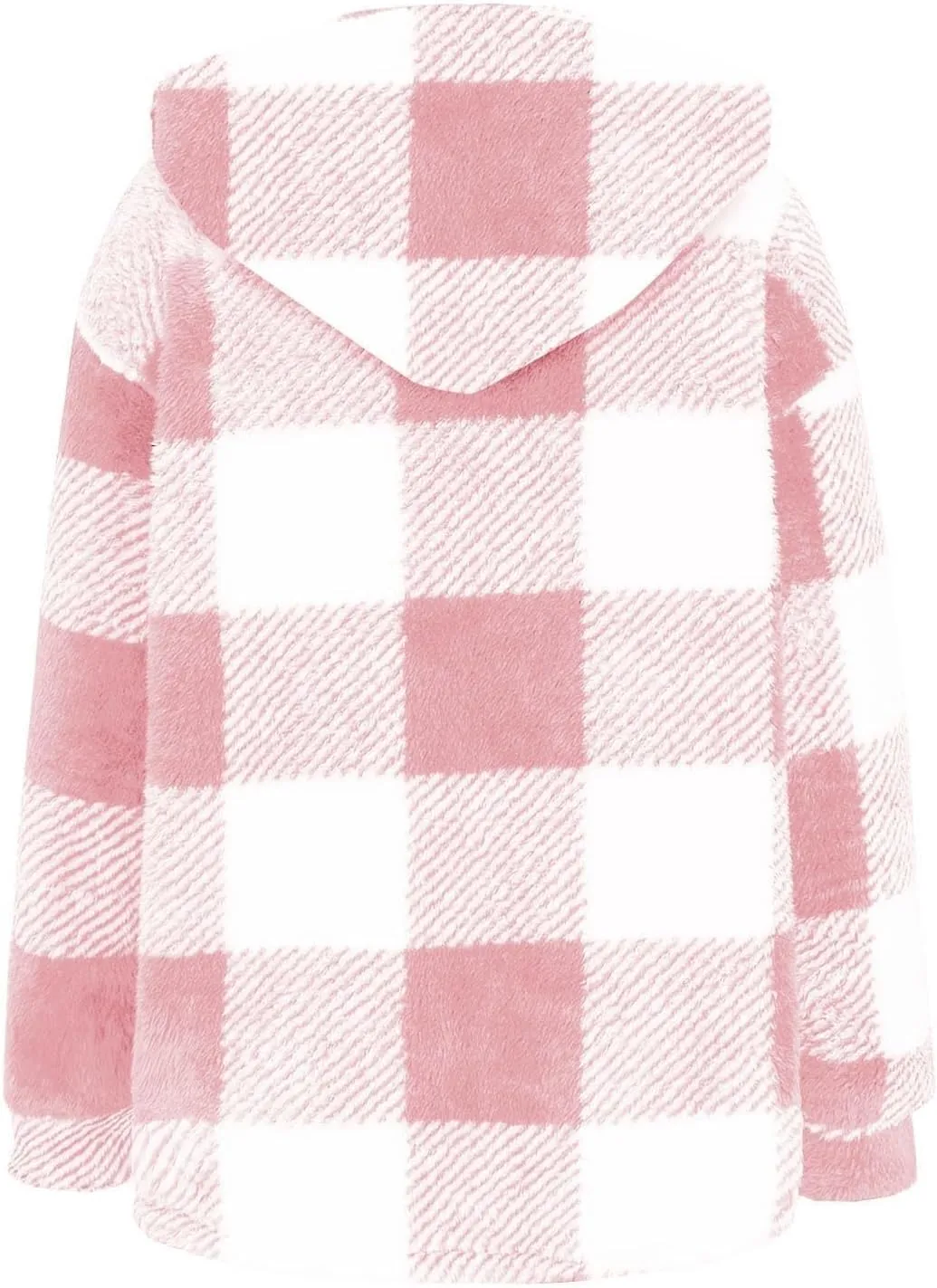 Plaid Fleece Shacket Jacket Womens Oversized Flannel Button Fall Hoodie Jackets With Pockets Warm Winter Coats