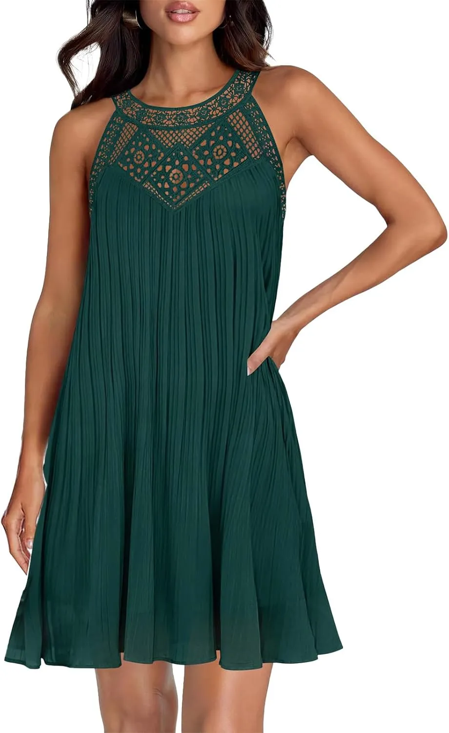 Plus Size Dresses for Curvy Women Boho Sleeveless Mini Dress A Line Ruffle Hem Loose Fit Dresses Summer Sundress