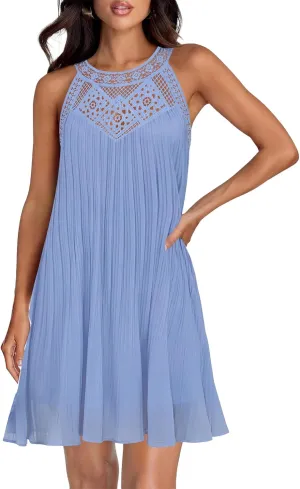 Plus Size Dresses for Curvy Women Boho Sleeveless Mini Dress A Line Ruffle Hem Loose Fit Dresses Summer Sundress