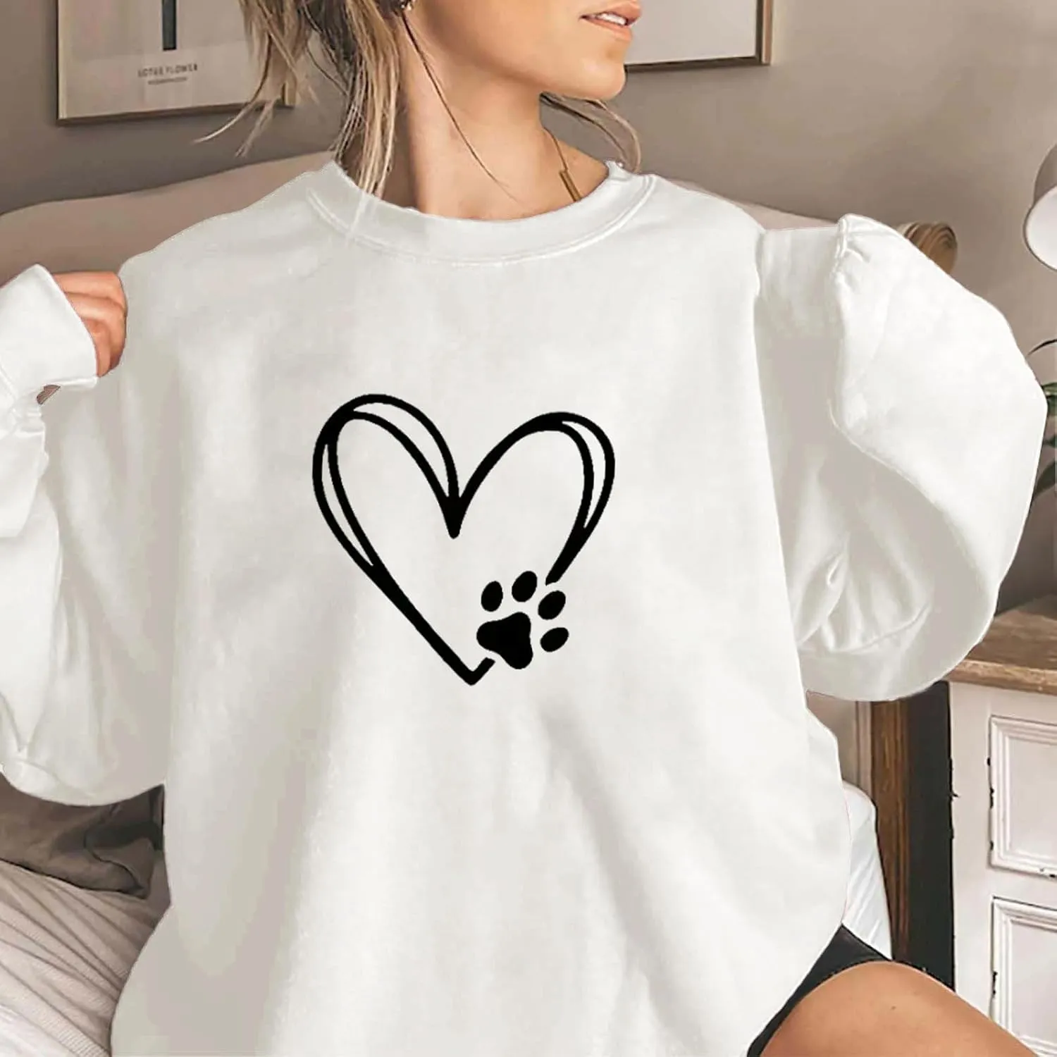 Preppy Graphic Hoodies for Teen Girls 2024 Fall Fashion Oversized Long Sleeve Crewneck Sweatshirts Women Clothes