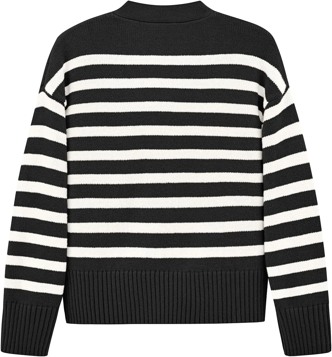 PRETTYGARDEN Women's Long Sleeve Striped Open Front Cardigan Sweaters Button Down Knit Lady Jackets 2025 Fall Outfits