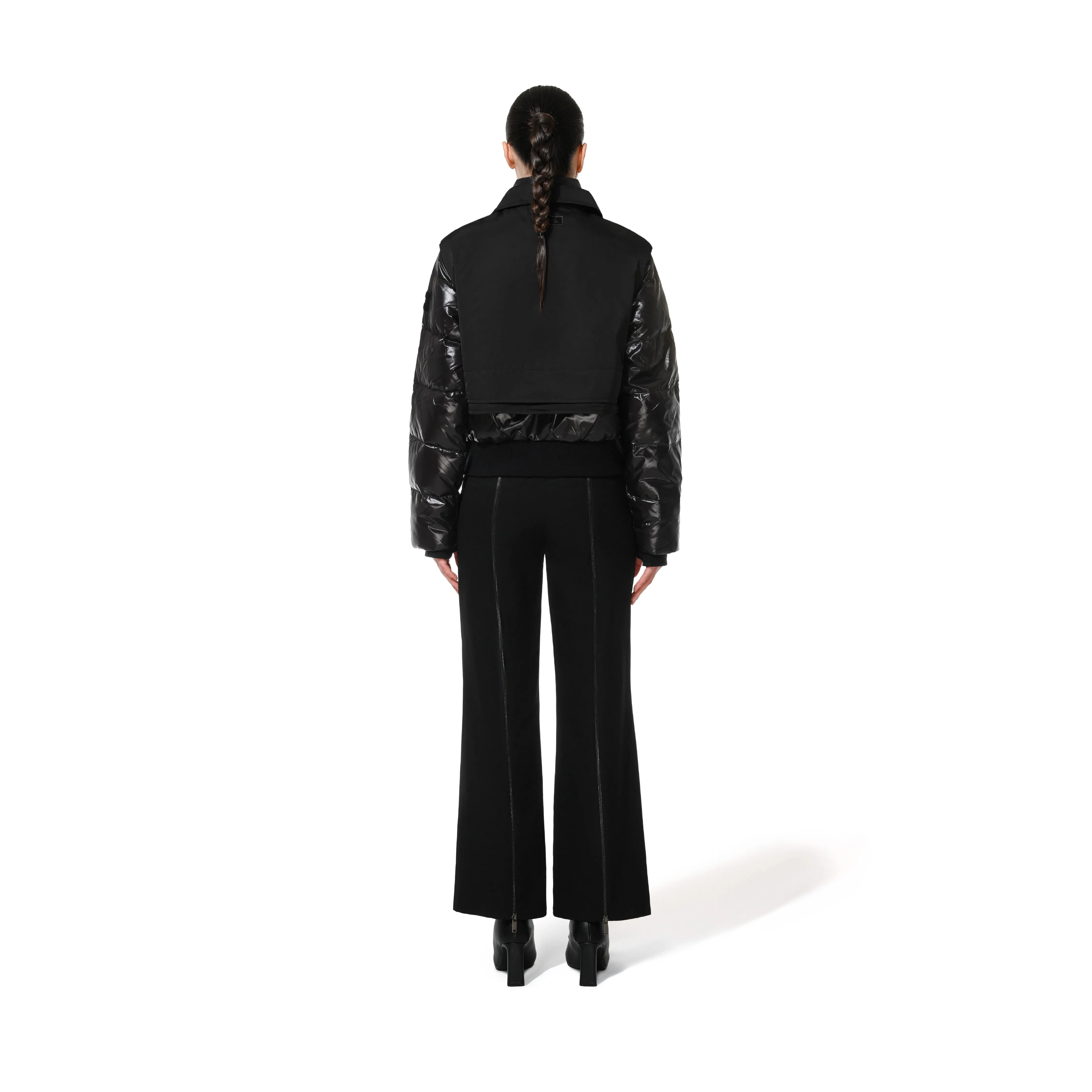 PUFFER JACKET WITH VEST - BLACK