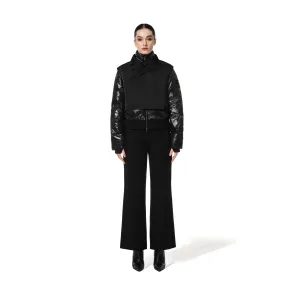PUFFER JACKET WITH VEST - BLACK