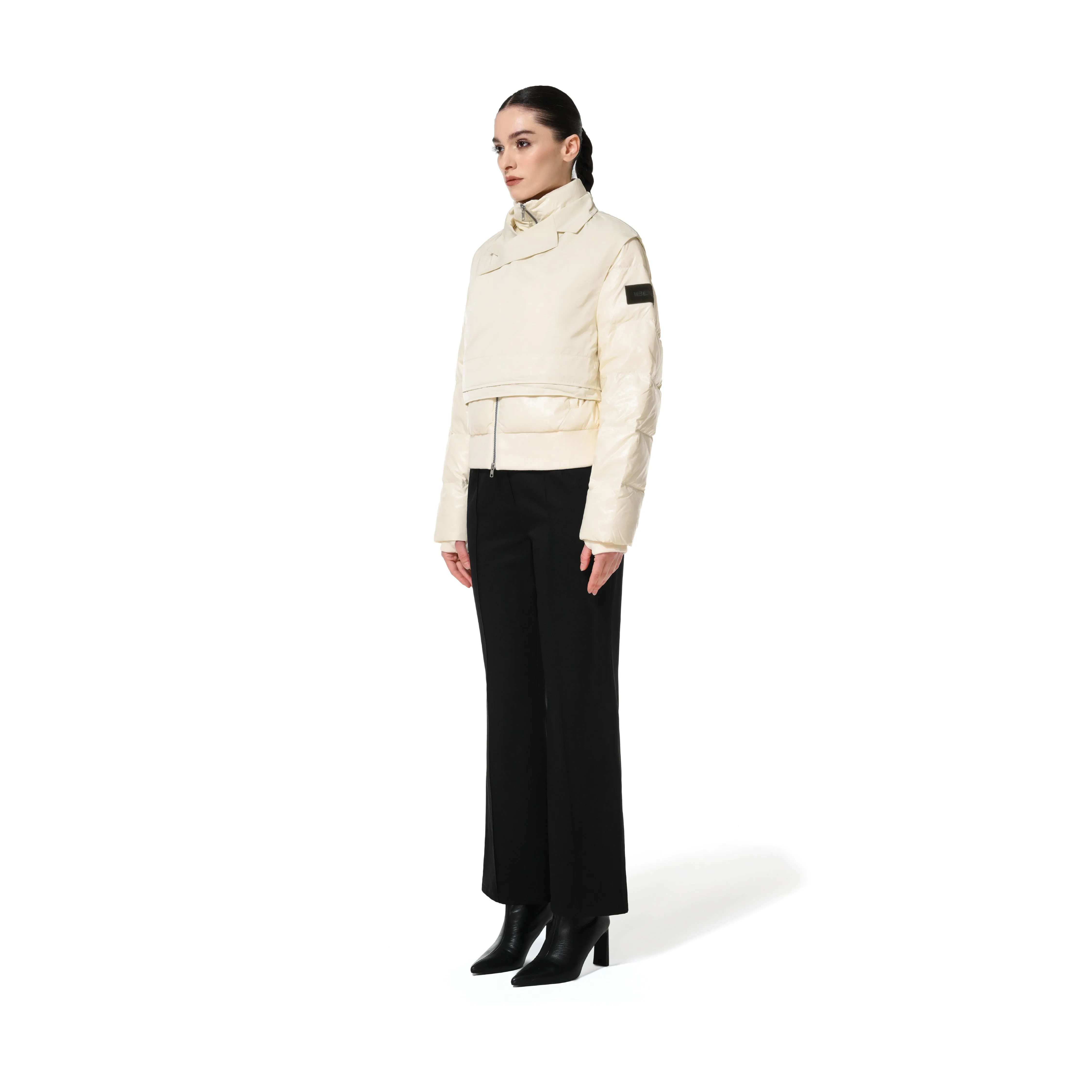 PUFFER JACKET WITH VEST - OFF WHITE