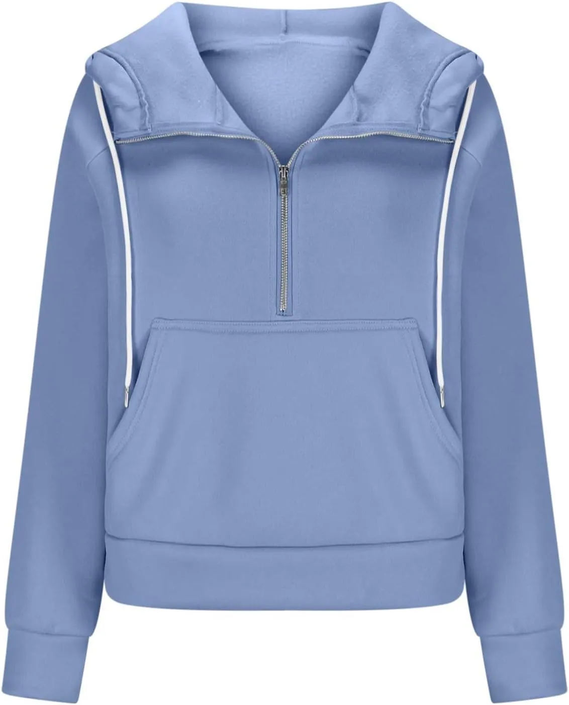 Pullover Sweaters for Women Quarter Zip Pullover Collared Sweater with Hood Oversized Zip Up Hoodie for Women