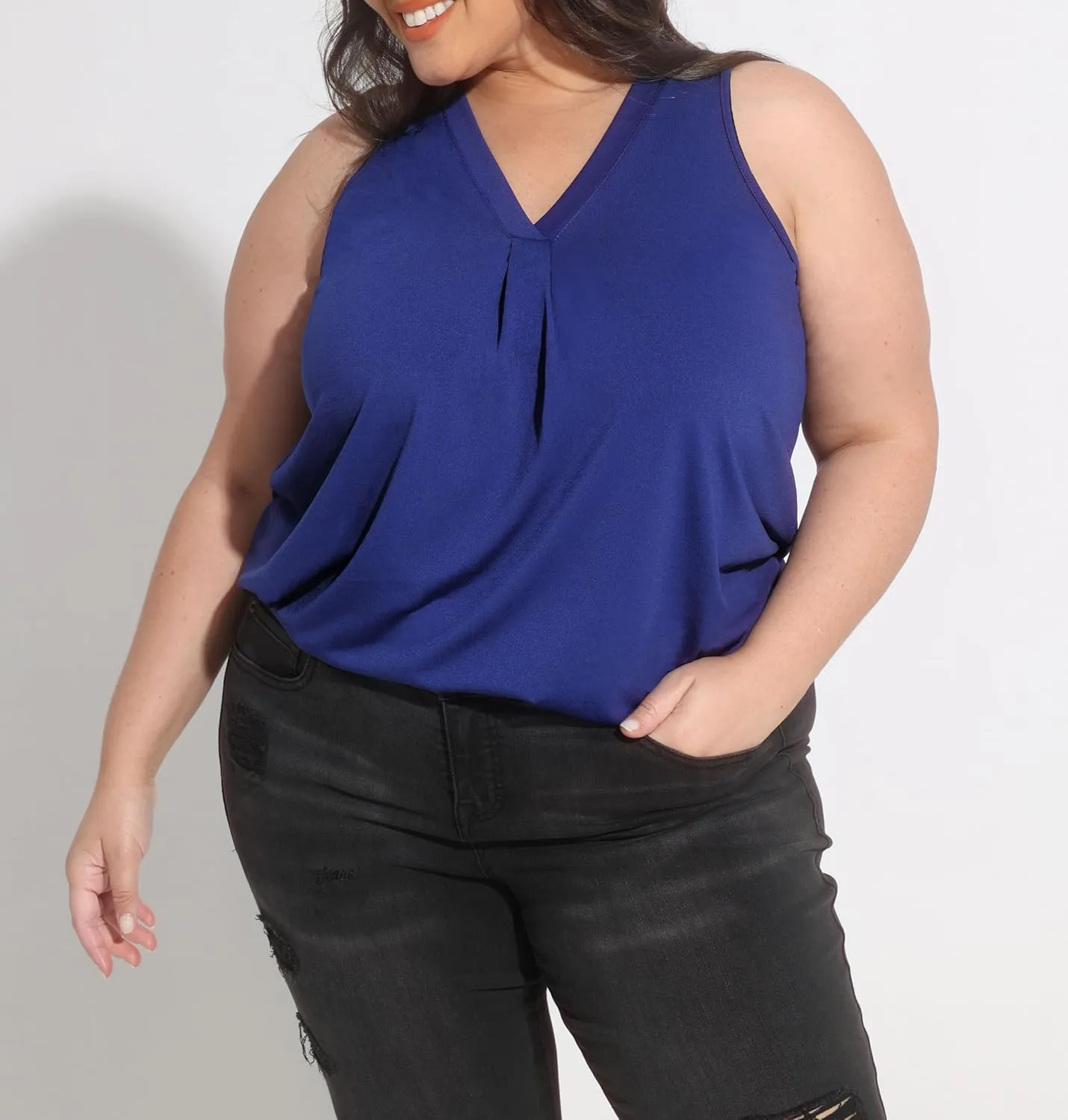 RITERA Plus Size Tank Tops for Women Tie Dye V Neck Sleeveless Shirt Casual Basic Muticolor Oversized Tanks XL-5XL