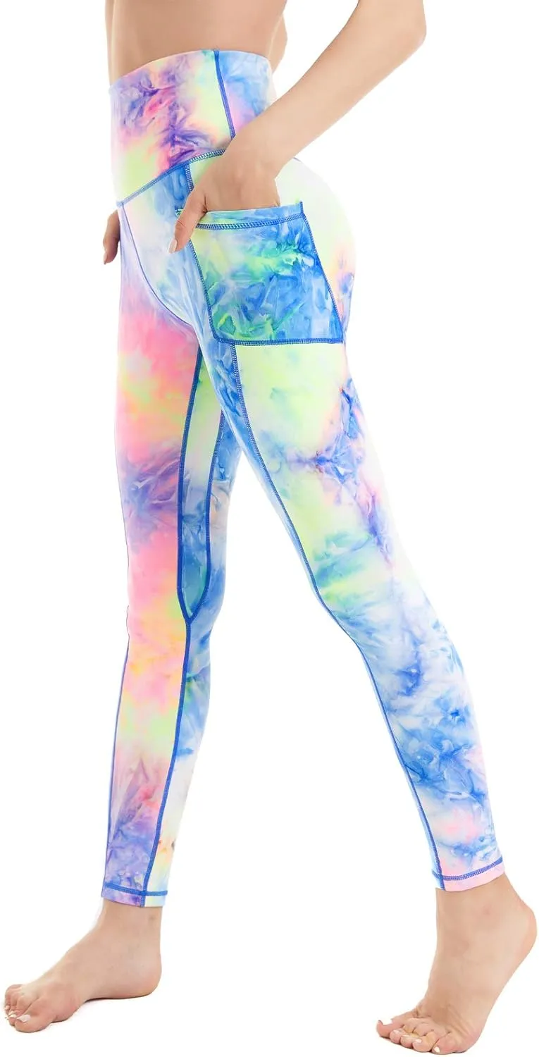 ROSA JUNIO High Waist Leggings with Pockets for Women, Stretch Workout Leggings Exercise Athletic Yoga Pants