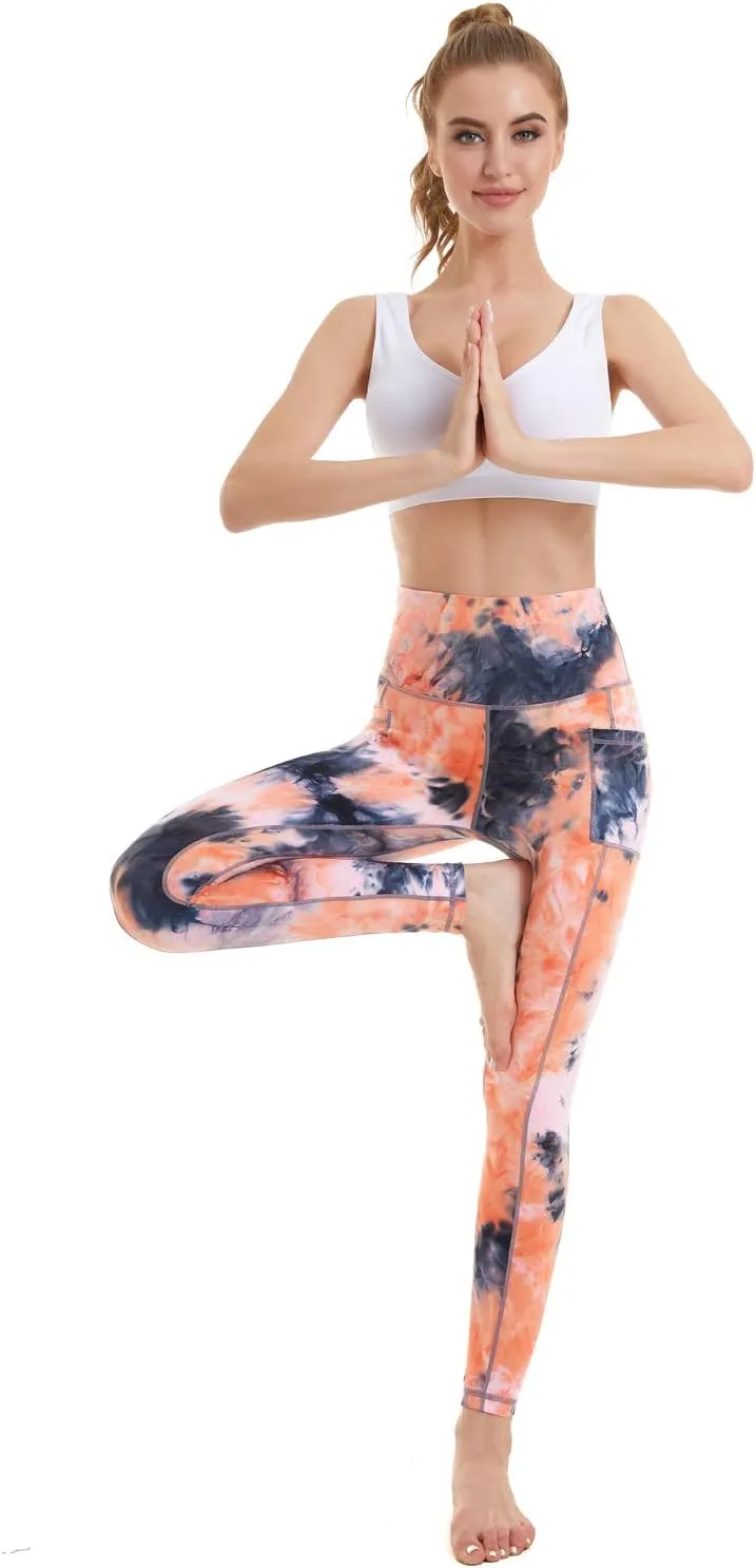 ROSA JUNIO High Waist Leggings with Pockets for Women, Stretch Workout Leggings Exercise Athletic Yoga Pants