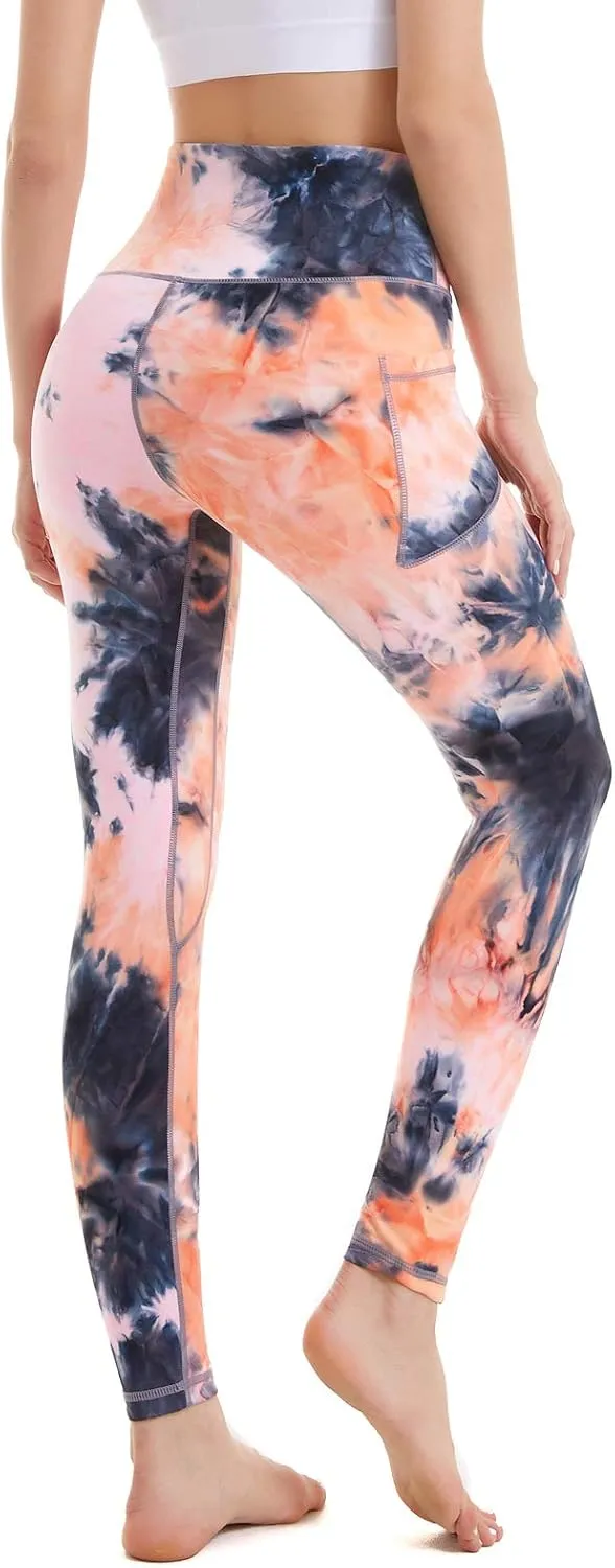 ROSA JUNIO High Waist Leggings with Pockets for Women, Stretch Workout Leggings Exercise Athletic Yoga Pants