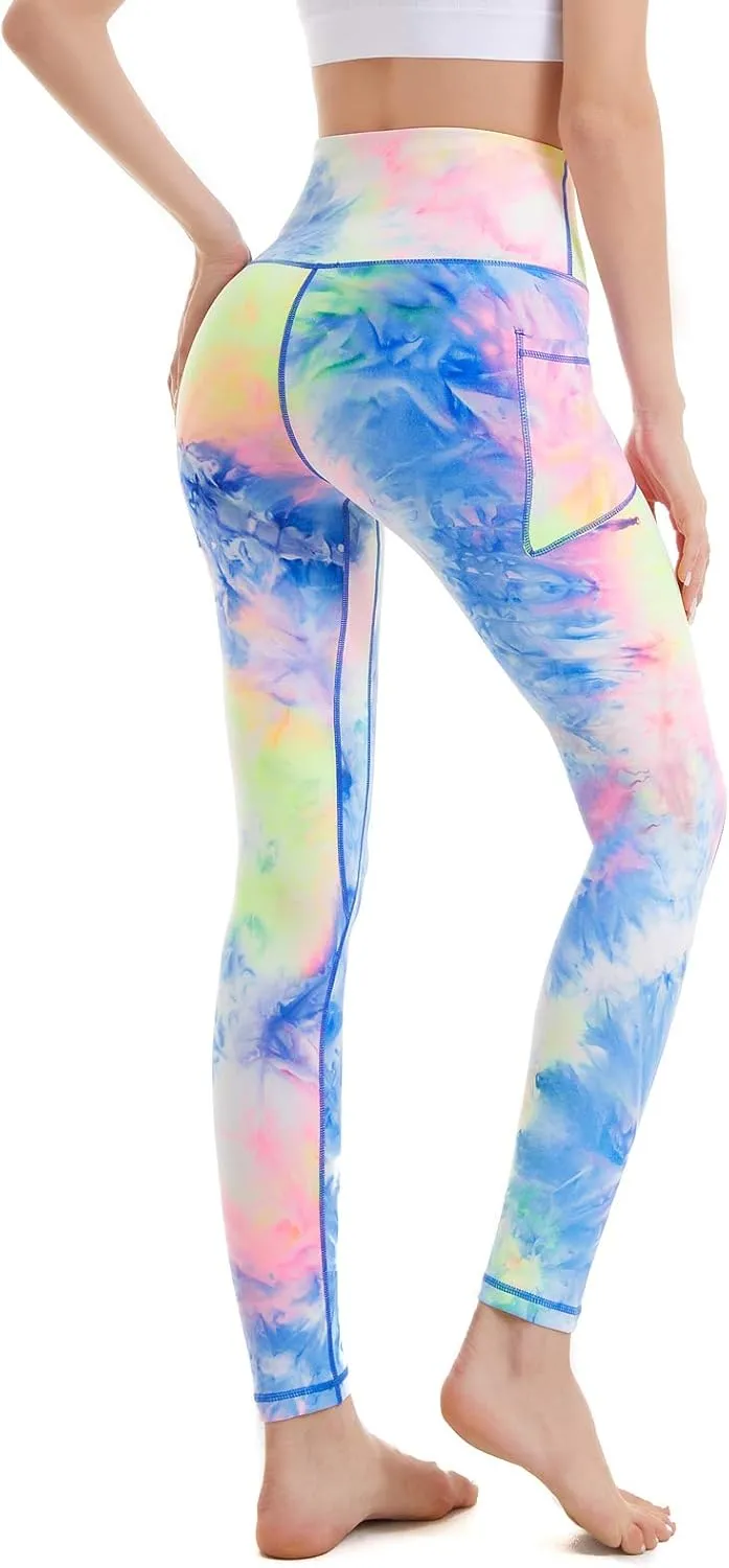 ROSA JUNIO High Waist Leggings with Pockets for Women, Stretch Workout Leggings Exercise Athletic Yoga Pants