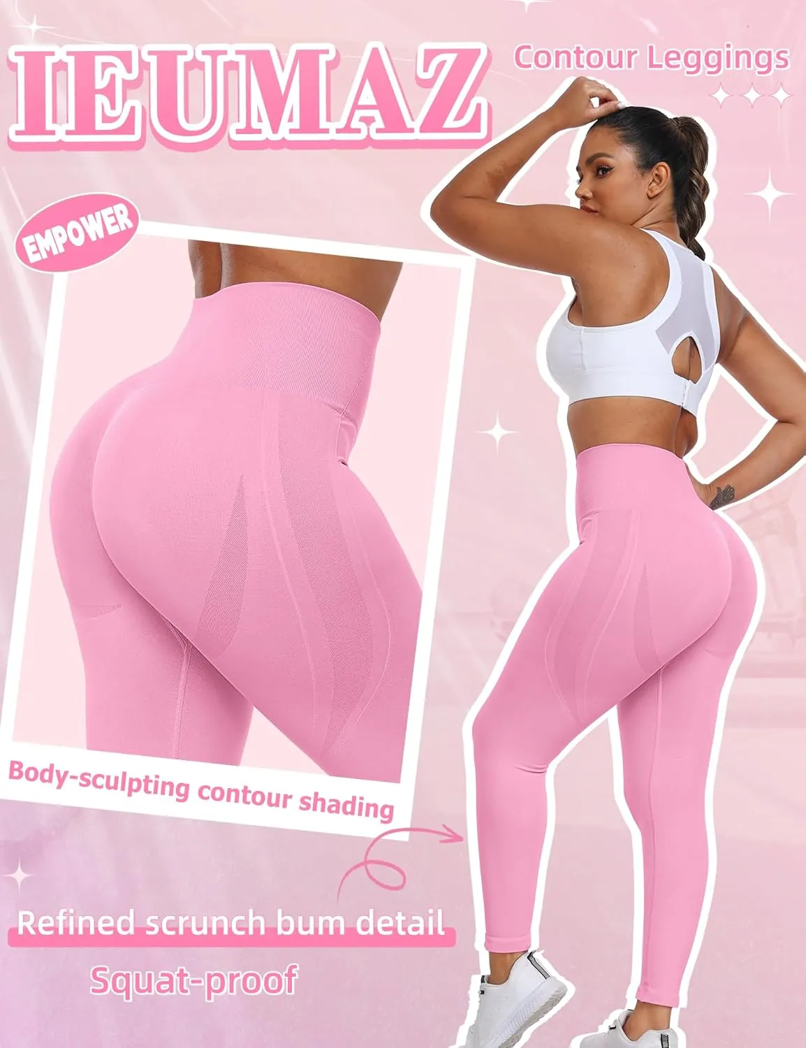 Scrunch Butt Lifting Leggings for Women Empower Seamless Workout Gym Leggings High Waist Tummy Control Yoga Pants