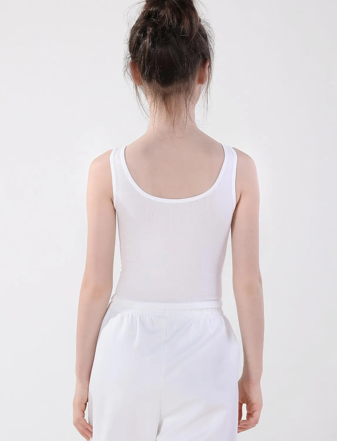 SEAUR Kids Girls Cami Tank Top Sleeveless Cotton Undershirts Breathable Camisoles with Shelf Bras