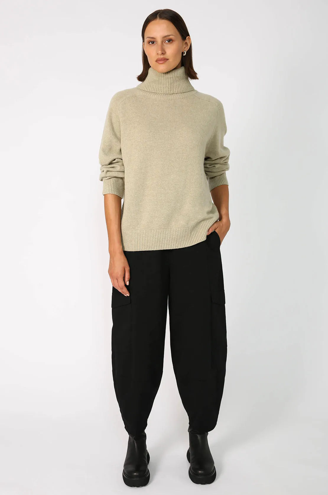 serving polo sweater / clary sage marled