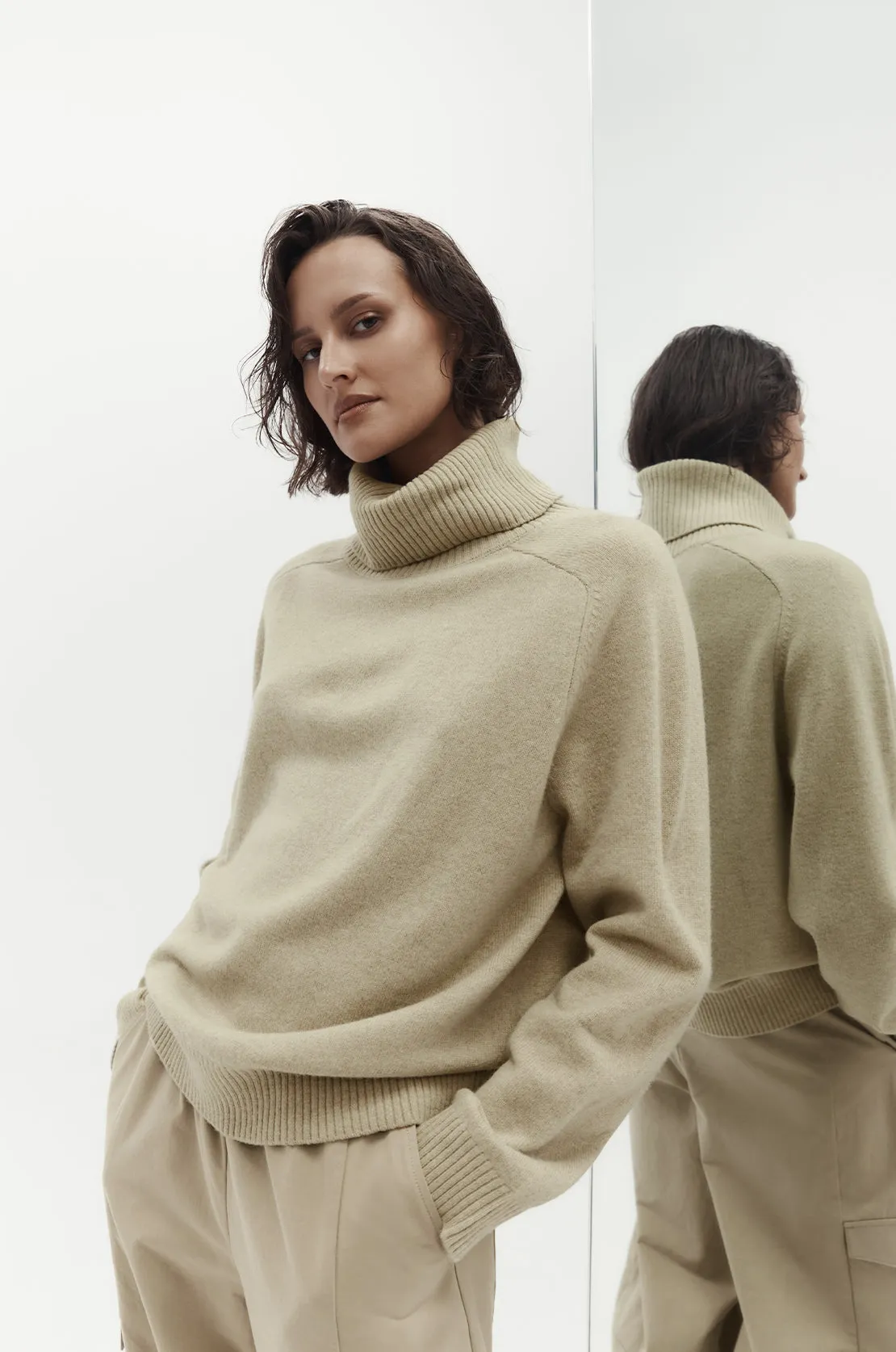 serving polo sweater / clary sage marled