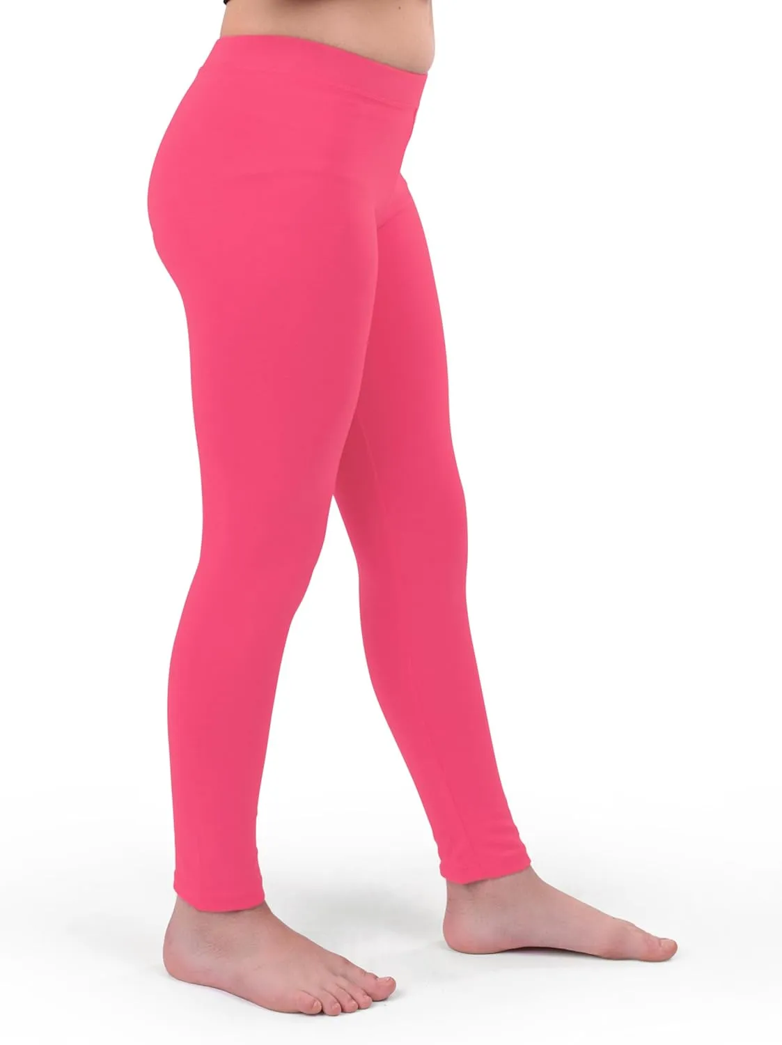 Silky Toes Girls Leggings Basic School Premium Cotton Footless Leggings for Toddler, Little Kid to Teen Girl
